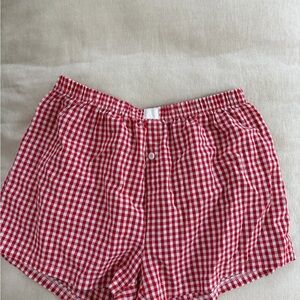 Red and White Gingham Boxer Shorts